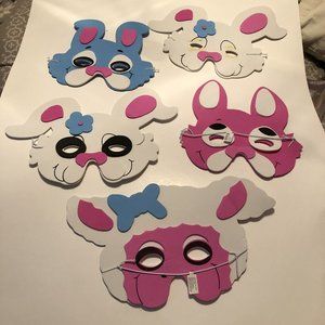 Lot of 5 Animal Masks Easter Bunny Rabbit & Lamb-Felt Dress up play Fun Express